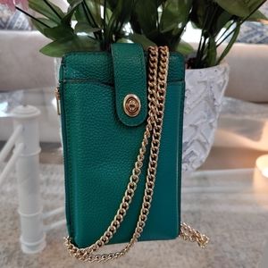Coach Turnlock Phone Crossbody with Chain Strap
